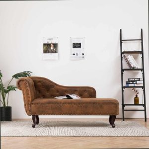 vidaXL Chaise longue kunstleer crèmewit