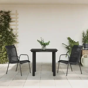 Elegante tuinset met gehard glas en gepoedercoat staal